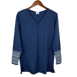 Vrikke Sweater Tunic Blue Merino Wool Women's S